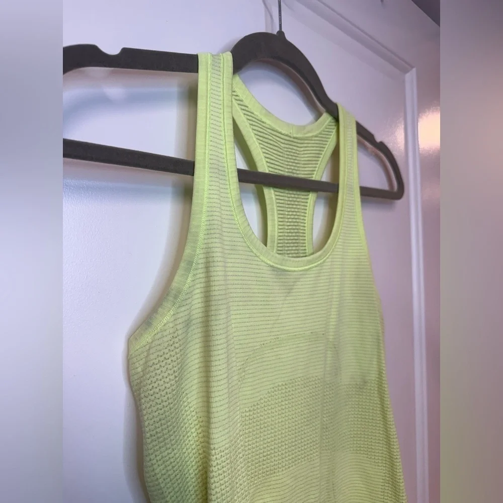 Lululemon Faded Zap Wild Lime Yellow Swiftly Tech Racerback Tank Seamless Top - Picture 2 of 3